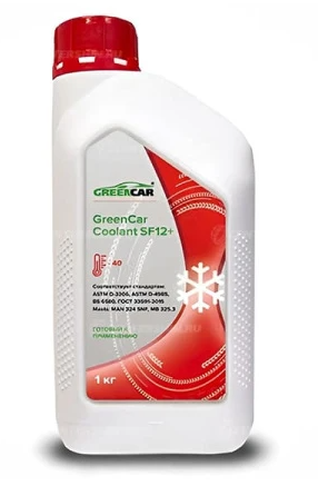 Антифриз GreenCar Coolant G12+ красный 1кг канистра