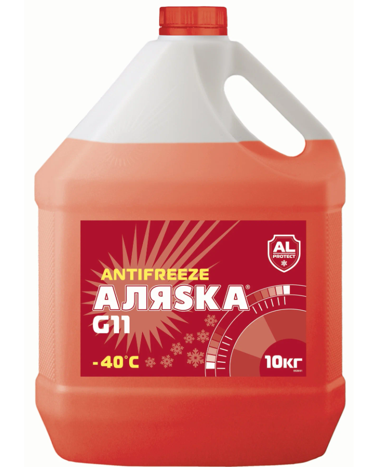Антифриз Аляска G11 красный 10кг канистра