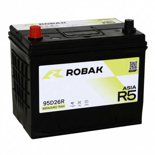 АКБ Robak ASIA R5 75 Ач 6СТ-75.1 VL 95D26FR