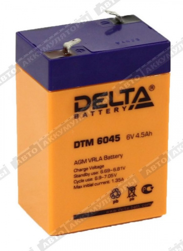 АКБ Delta 4.5 Ач 6 Вольт DTM 6045 АКБ Delta 4.5 Ач 6 Вольт DTM 6045