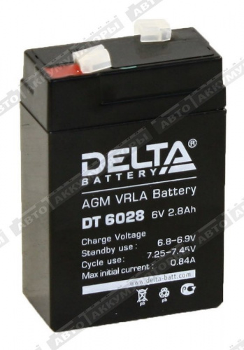 АКБ Delta 2,8 Ач 6 Вольт DT 6028 АКБ Delta 2,8 Ач 6 Вольт DT 6028